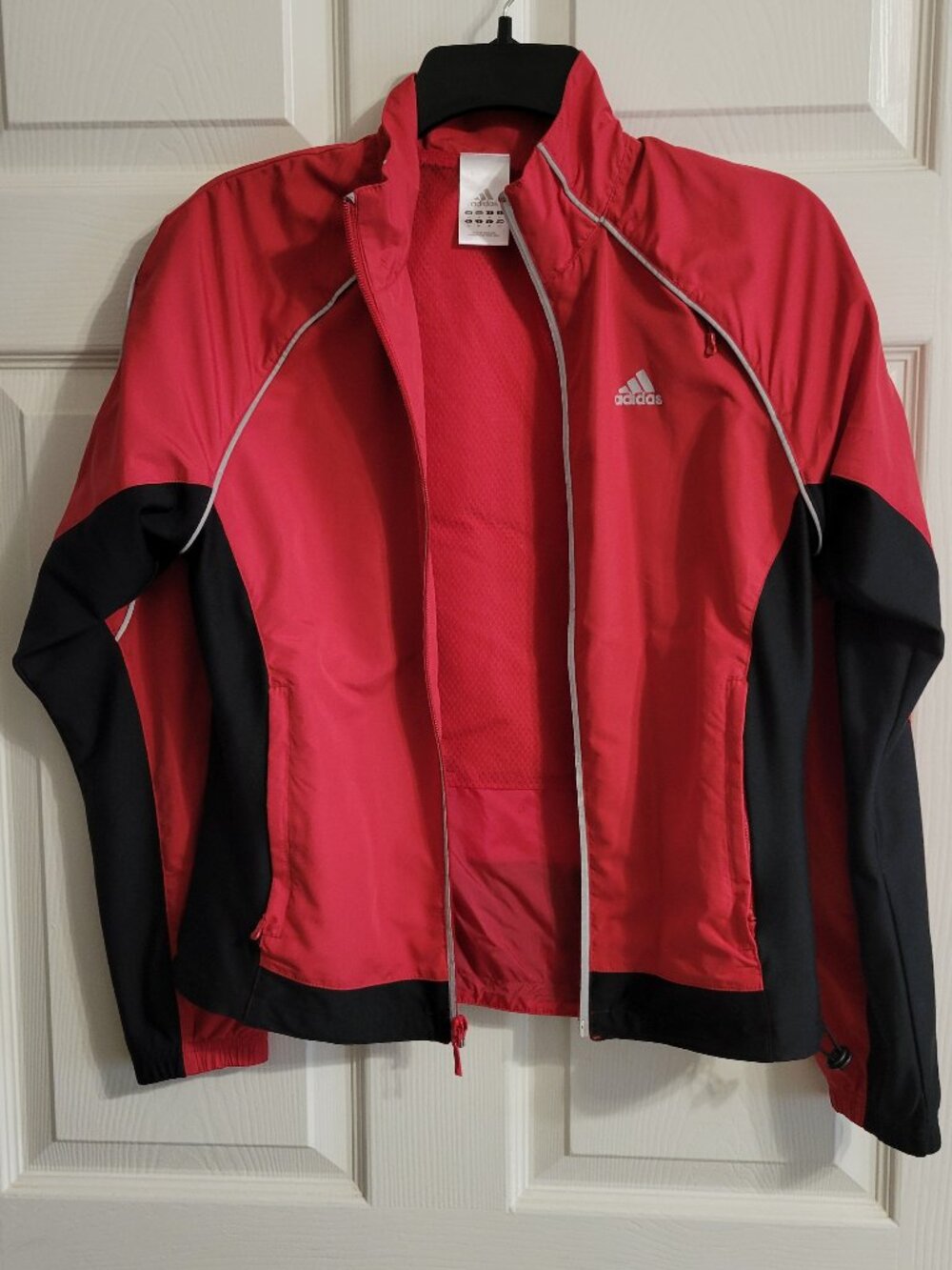 Adidas Climate black and red sport jacket. Small size. EUC